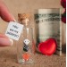 Personalized gift for girlfriend or boyfriend Tiny Message in a Bottle Love Greeting card Funny Valentine card Boyfriend gift