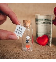 Personalized gift for girlfriend or boyfriend Tiny Message in a Bottle Love Greeting card Funny Valentine card Boyfriend gift