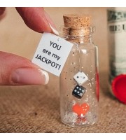 Personalized gift for girlfriend or boyfriend Tiny Message in a Bottle Love Greeting card Funny Valentine card Boyfriend gift