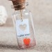 I love you gift for her Engagemnet gift Message in a bottle Personalized gift for him miniature red heart Custom gift ideas Girlfriend gift