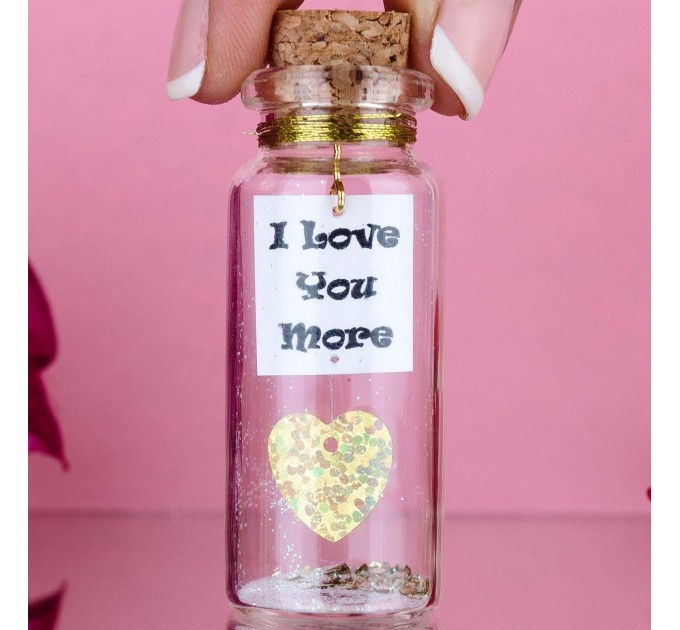 I love you more, Message in a Bottle, Gift for Boyfriend, Girlfriend gift, Mature,  Anniversary gift for her, Special gift for him, Wish jar