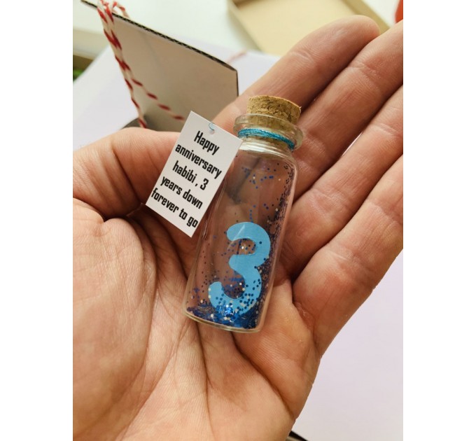 3rd anniversary gift for husband, wedding anniversary for wife, wish jar, 1st anniversary, message in a bottle, inexpensive gift for him