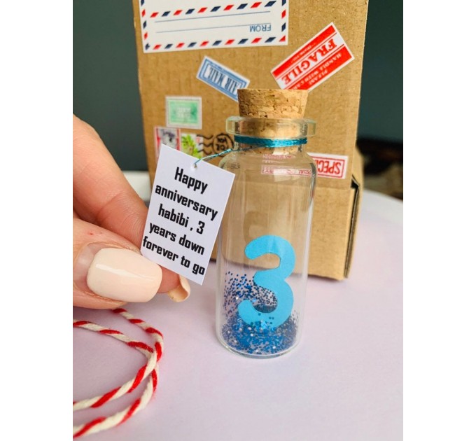 3rd anniversary gift for husband, wedding anniversary for wife, wish jar, 1st anniversary, message in a bottle, inexpensive gift for him