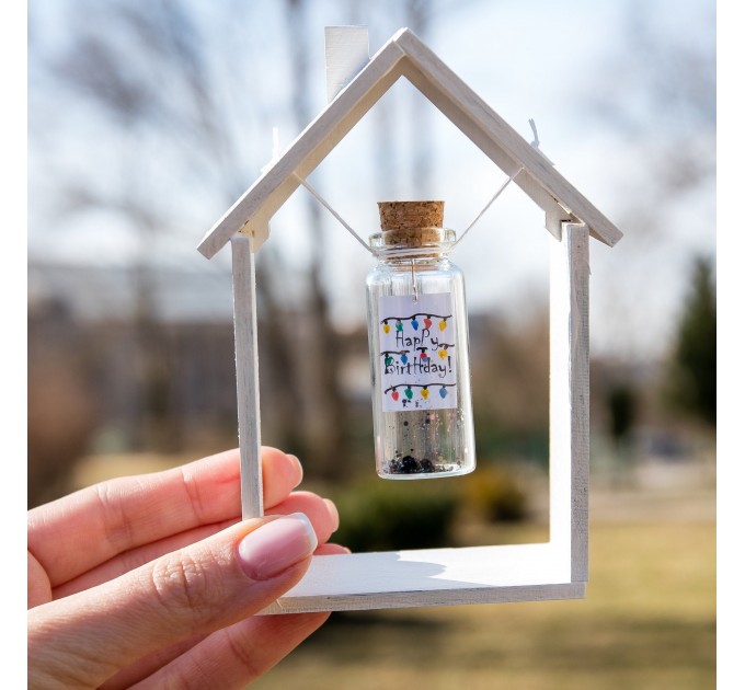 Happy Birthday Decorative Bottle, Stranger Things Inspired Funny Birthday Gift for Best Friend, Boyfriend Or Girlfriend Miniature Wish Jar