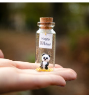 Panda birthday gift Best Friend gifts Miniature panda bear Cute Wish jar Sentimental gift for her Happy Bearday Animal pun Panda lovers gift