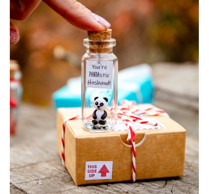 Panda birthday gift Best Friend gifts Miniature panda bear Cute Wish jar Sentimental gift for her Happy Bearday Animal pun Panda lovers gift