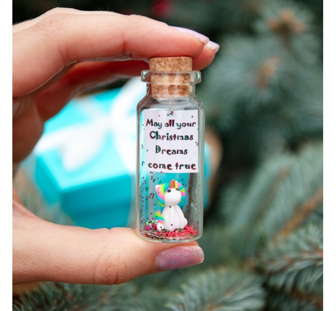 Unicorn Christmas gift for daughter from mom Cute holiday gift for friend Unicorn miniature gift Magic Christmas gift Small gift under 15
