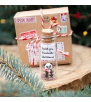 Panda Bear Christmas Miniature Holiday Gift Idea for girlfriend Cute boyfriend gift Funny best friend gift Panda lovers Christmas gift
