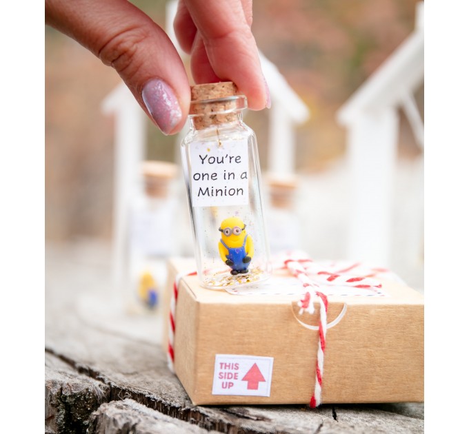 Funny boyfriend gift Cute gift for girlfriend You're one in a Minion Present for her Miniature gift for him Cartoon lover