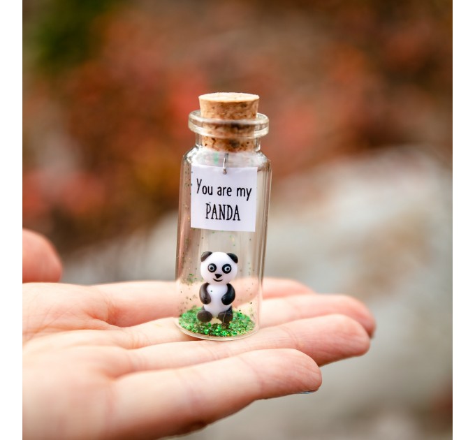Panda gift Cute panda bear gift for panda lovers Miniature animal figurine Small boyfriend gift Unique girlfriend gift You are my Panda