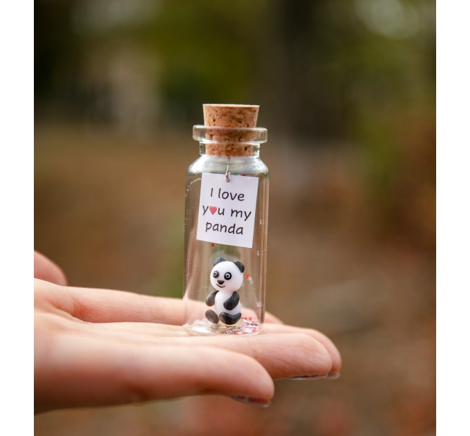 Panda gift Cute panda bear gift for panda lovers Miniature animal figurine Small boyfriend gift Unique girlfriend gift You are my Panda