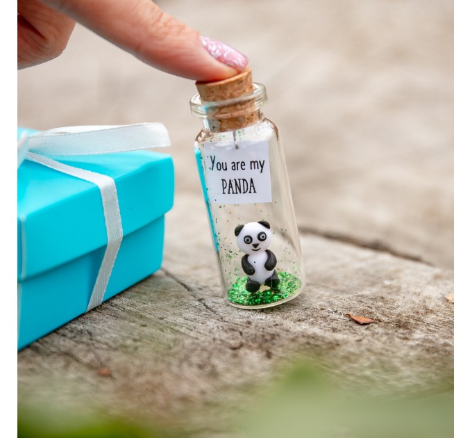 Panda gift Cute panda bear gift for panda lovers Miniature animal figurine Small boyfriend gift Unique girlfriend gift You are my Panda