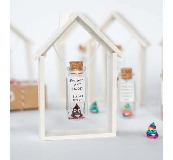 Funny Anniversary Gift Poop Emoji Boyfriend Gift Gag Anniversary Husband Wish Jar Humor Girlfriend Message in Bottle Funny present for wife