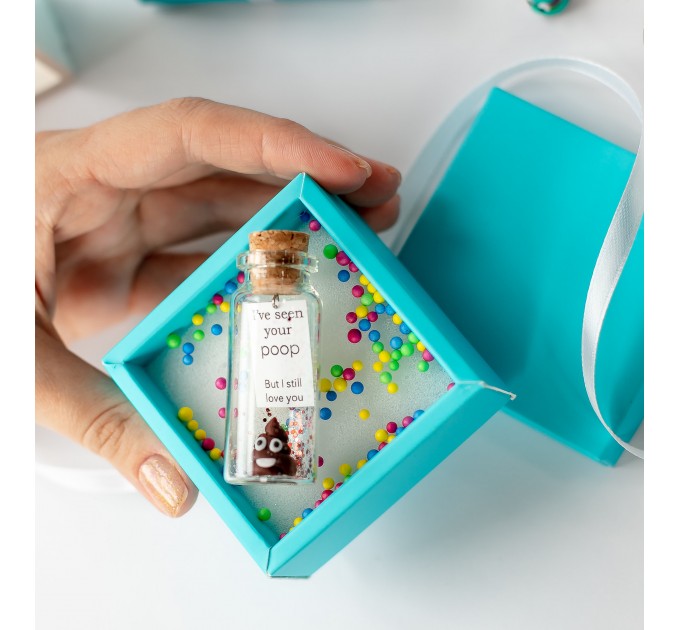 Funny Anniversary Gift Poop Emoji Boyfriend Gift Gag Anniversary Husband Wish Jar Humor Girlfriend Message in Bottle Funny present for wife