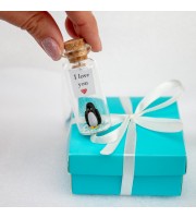I love you gift for girlfriend Anniversary gift for boyfriend Miniature penguin Small gift for wife Personalized gift for husband