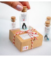 I love you gift for girlfriend Anniversary gift for boyfriend Miniature penguin Small gift for wife Personalized gift for husband