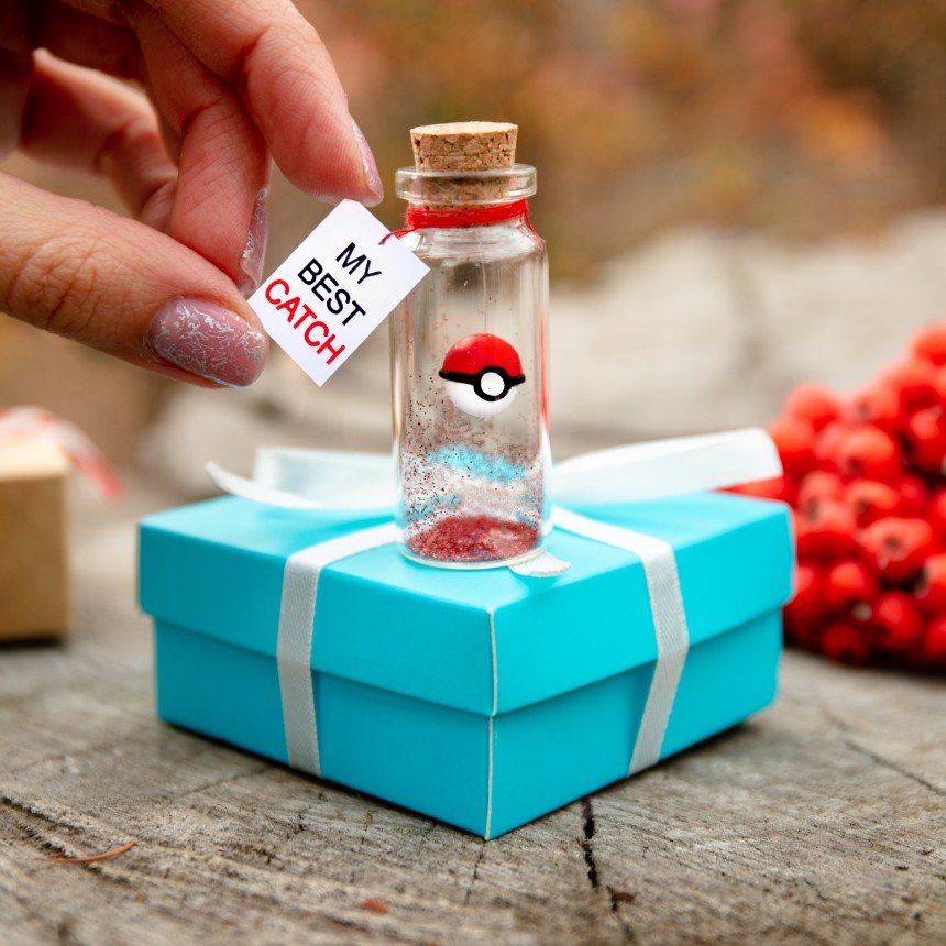Funny Card I choose YOU Valentine Card Tiny message in a bottle I'm so glad I found you Pokemongo Pokemon Pokeball Personalised Gift 