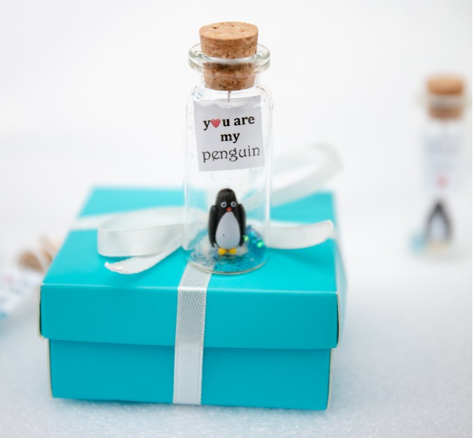 Penguin Gift for Valentine Cute Kawaii Anniversary Gift for Husband or Wife, Boyfriend or Girlfriend I love you present for her, daughter, sister niece Arctic Animals