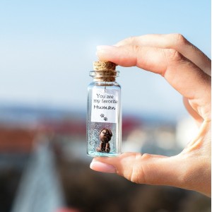 Funny Boyfriend Gift, Cute Girlfriend Gift, Dog Lover Gift, Best Friend Gifts, Miniature Puppy Figurine, Wish Jar, Sister Birthday Gift