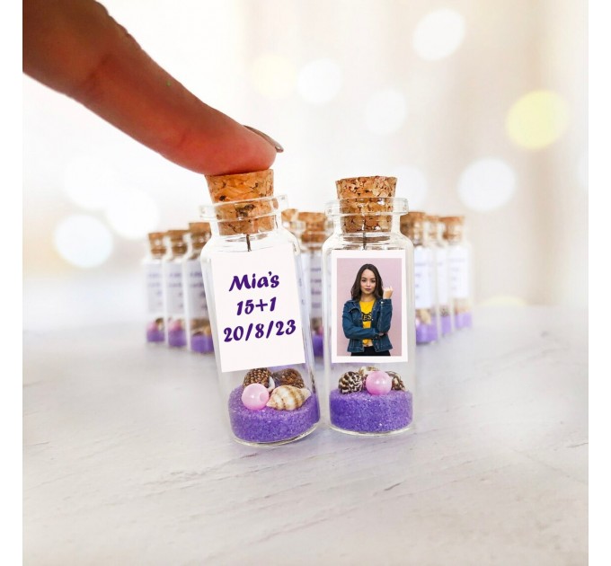 Sweet sixteen favors keepsake for guests, Personalized message in bottle, Mis quince favor in bulk, XV favors for guests, Sweet 16 keepsake