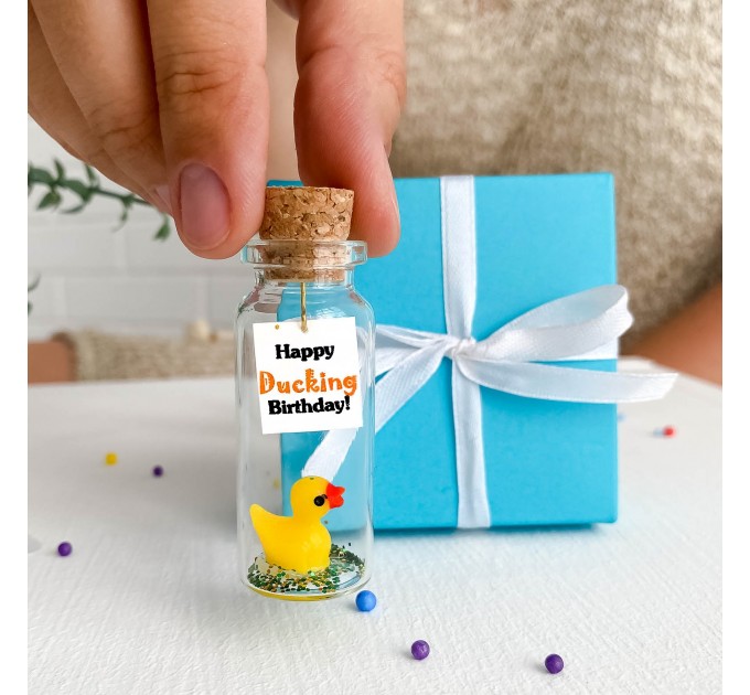 Mini gift box with little duck for Anniversary, Personalized soulmate gift, Miniature Rubber Duck, BFF Birthday Gift For Her Girlfriend Gift