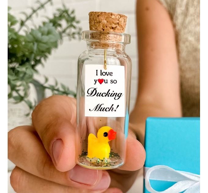 Mini gift box with little duck for Anniversary, Personalized soulmate gift, Miniature Rubber Duck, BFF Birthday Gift For Her Girlfriend Gift