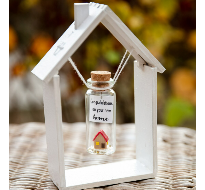 Valentines Day Gift for Wife or Husband Meaningful Gift for Boyfriend or Girlfriend Miniature House and Message in a Bottle Romantic Present