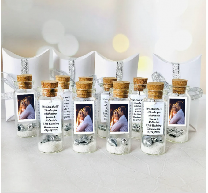 Anniversary party favors, Personalized guest keepsakes with photo, Cruise anniversary souvenirs for guests, 1, 5, 10 years married favor