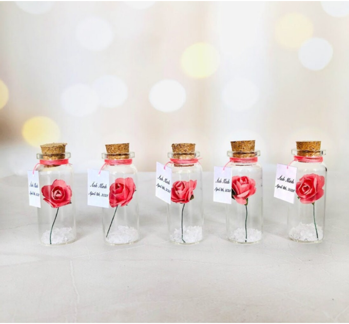 Quince Favors for guests, Quinceañera Souvenirs for Floral party, Rose in a bottle, Sweet 16 Party Favors, Thank You Favors, Bulk favors