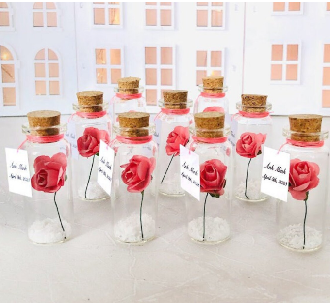 Quince Favors for guests, Quinceañera Souvenirs for Floral party, Rose in a bottle, Sweet 16 Party Favors, Thank You Favors, Bulk favors