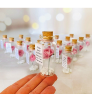 Miss 15 Quince Favors for guests, Set of 10 Roses In A Bottle with Photo, Sweet 16 Party Favors with Message, Personalized Thank you favors