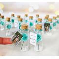 Miss 15 Quince Favors for guests, Set of 10 Roses In A Bottle with Photo, Sweet 16 Party Favors with Message, Personalized Thank you favors