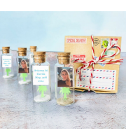 Quinceañera Favor with Photo, Customized Tropical Favor for Guests, Personalized Palm in a bottle Guests Gifts, Sweet 16 Message in a Bottle