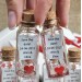 1st anniversary party favors for guests, Romantic heart in a bottle souvenirs in bulk, personalized message in a bottle, Engagement favors