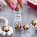 Golden 50th wedding favors, Personalized message in a bottle for 50th anniversary party, Gold seashells in bottle as party guest gift