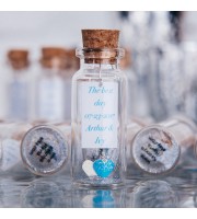 Romantic save the date souvenirs for guests, Personalized heart in a bottle keepsakes in bulk, 1st anniversary party favors for guests