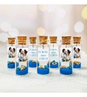 Lesbian Wedding Favors for Guests in Bulk with Photo, Custom message in a bottle for LGBT Same Sex Engagement, Small wedding keepsake