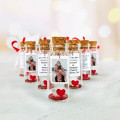 Romantic save the date souvenirs for guests, Personalized heart in a bottle keepsakes in bulk, 1st anniversary party favors for guests