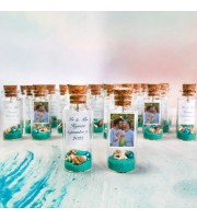 Lesbian Wedding Favors for Guests in Bulk with Photo, Custom message in a bottle for LGBT Same Sex Engagement, Small wedding keepsake