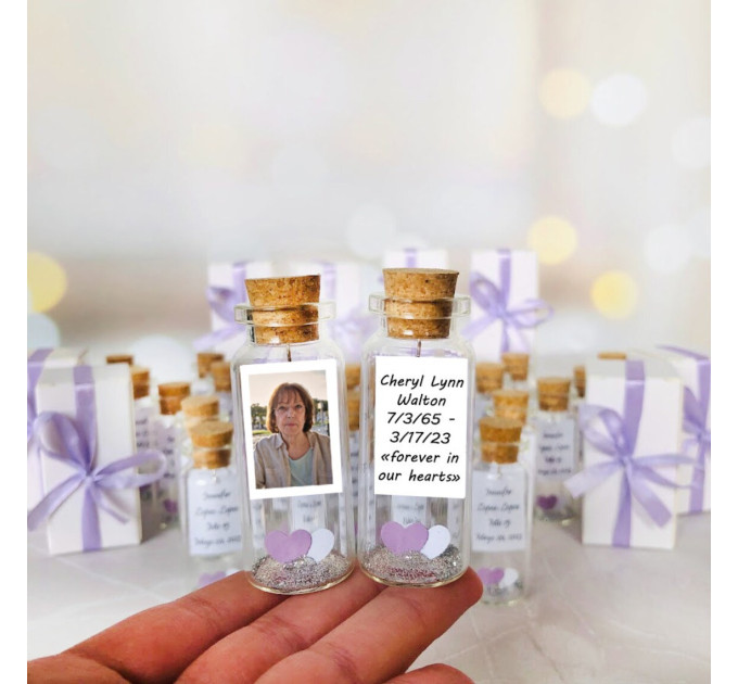 Mother Funeral favor With Photo, Loss of Mom Memorial Gift, Celebration of life favors, Sympathy Guest Gift, Forever in our hearts