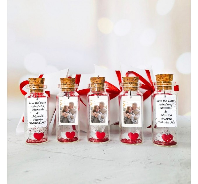 She Said Yes Engagement Party Favors for guests, Personalized fall party favors, Heart in a bottle souvenirs for guests, Tying the knot