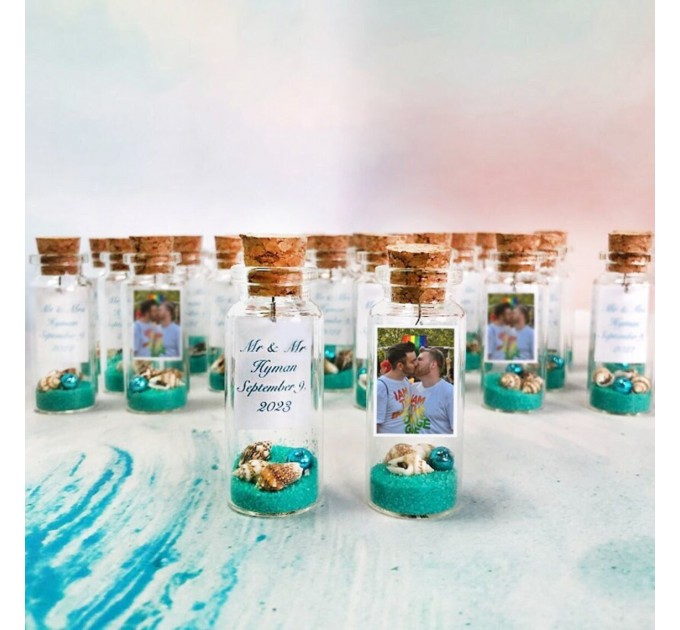 Beach party favors for nautical themed engagement, He put a ring on it, She Said Yes! Beach save the date, Personalized engagement beach jar