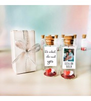 Engagement Party favors for guests, The new mr and mrs souvenirs for guests, Personalized Heart in a bottle favors for adults, Save the date