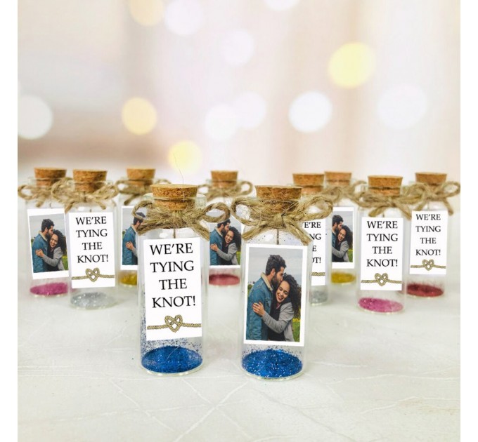 Tying the knot favors for glam themed party, finally engaged bulk party favors, engaged party favor, custom save the date favors for adults