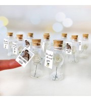 She said yes message in a bottle, personalized rose in bottle favors, engagement favors with photo, bulk thank you favors for couples shower