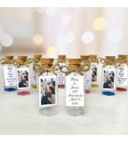 10th anniversary custom party favors, Anniversary guest gifts, Cheers to 10 years souvenirs for guests, Mr and Mrs rustic favors with photo