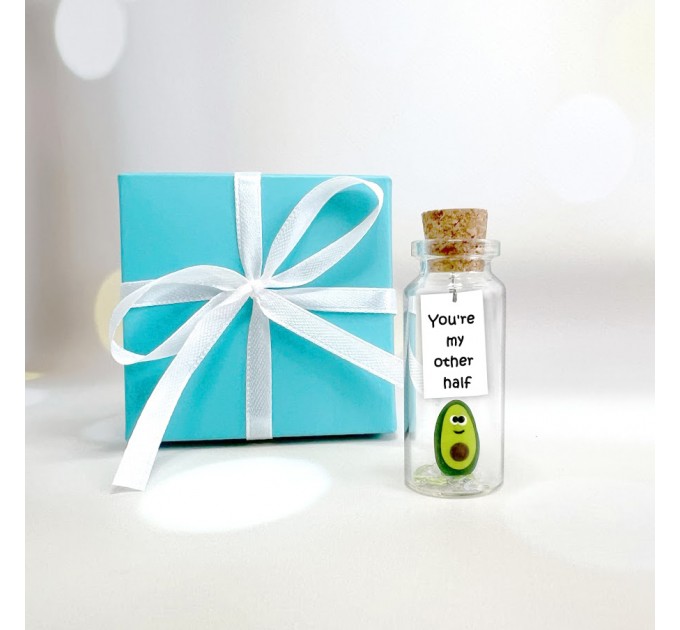 1st anniversary couples gift, Avocado with message in bottle, personalized girlfriend gift romantic gifts him, best gifts for him
