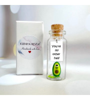 1st anniversary couples gift, Avocado with message in bottle, personalized girlfriend gift romantic gifts him, best gifts for him