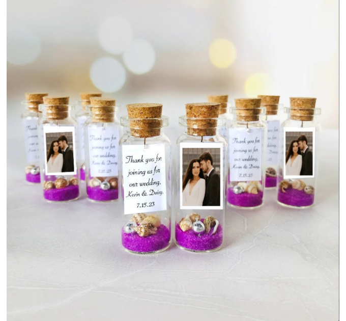 Sweet 16 favours with photo, Save the date birthday party favor, Mis quince favors message in a bottle, Quinceanera party keepsake for guest