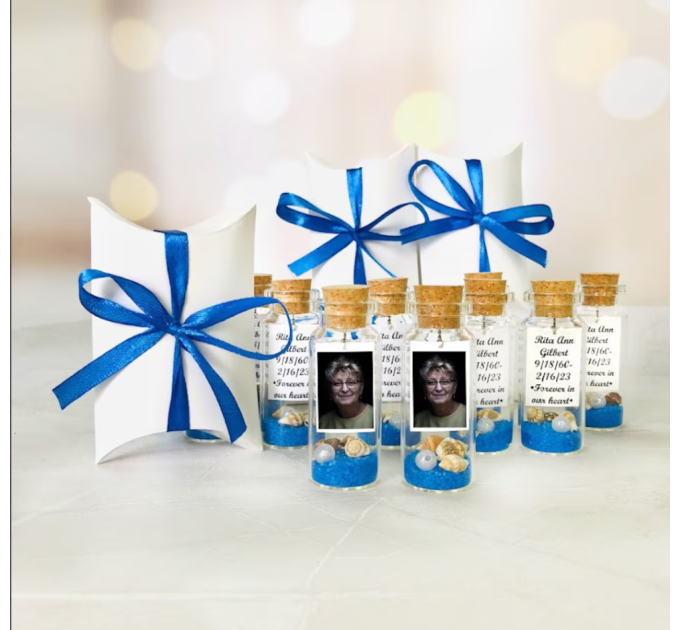 Funeral keepsake, Celebration of life favor for guest, Mom pasing memorial for funeral, Bulk guest gifts, Personalized forget me not favor